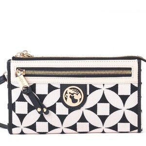 Spartina 449 Black and White Geometric Crossbody Bag